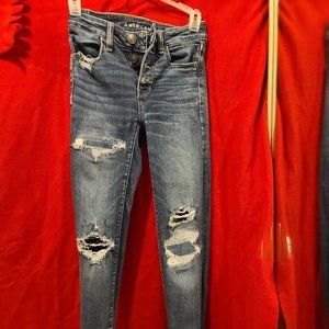 Next Level Stretch US 2 Short Ripped Jeans